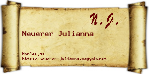 Neuerer Julianna névjegykártya